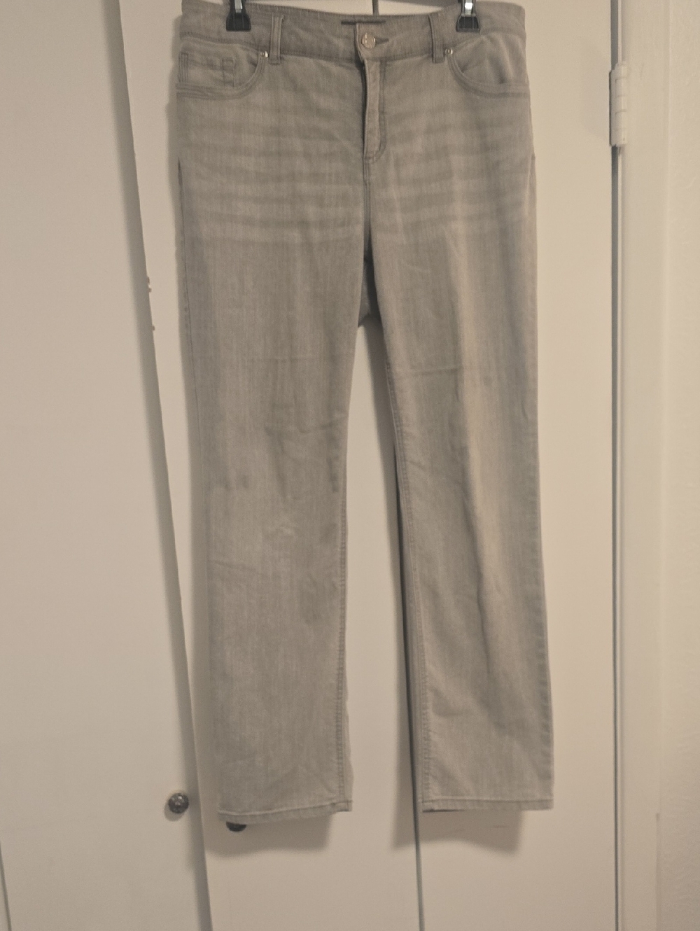 Chico's Light Gray Straight-Leg Jeans